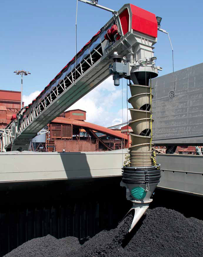 Telestack mobile equipment for coke loading at Port Kembla